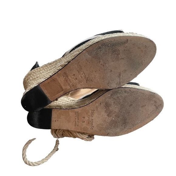 Kate SPADE Open Toe Wedges Espadrilles Sandals Ankle Ties 9 - Picture 10 of 13